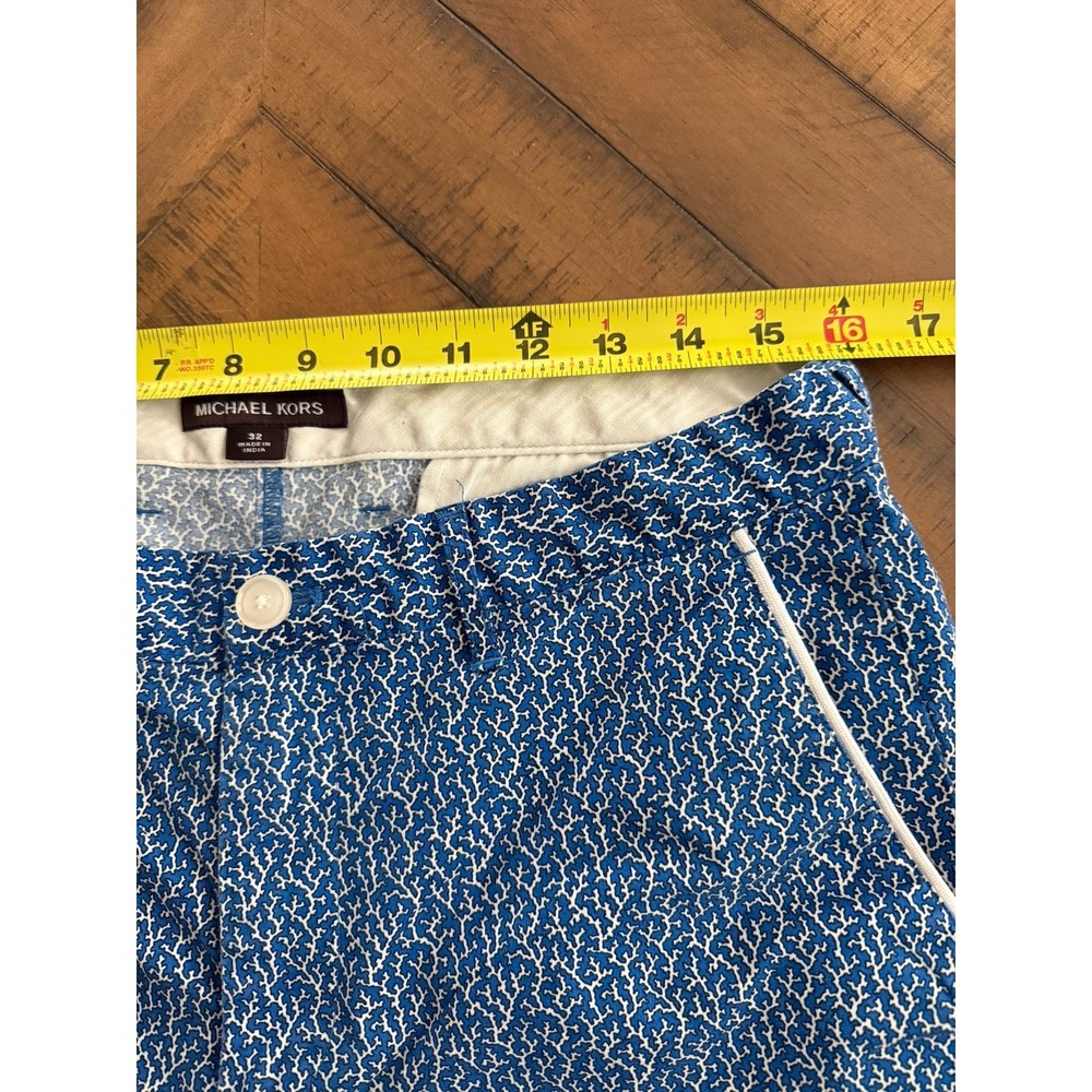 Michael Kors Men's Size 32 Blue Sea Coral Print Shorts Nautical Vacation Cruise - Picture 5 of 6